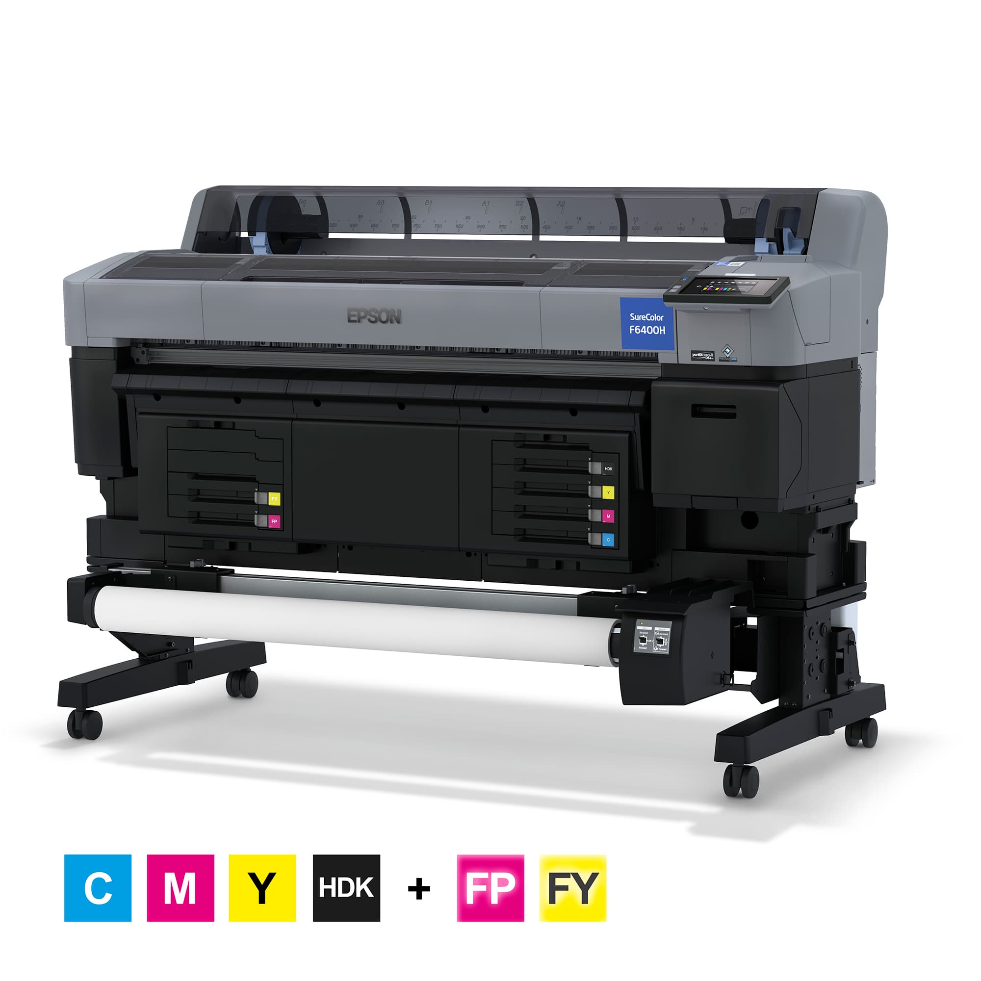 Epson SureColor SC-F6400H, fluorescencyjny róż/żółty, maksymalna szerokość zadruku do 1118 mm, łącznie z szpulą odbiorczą
