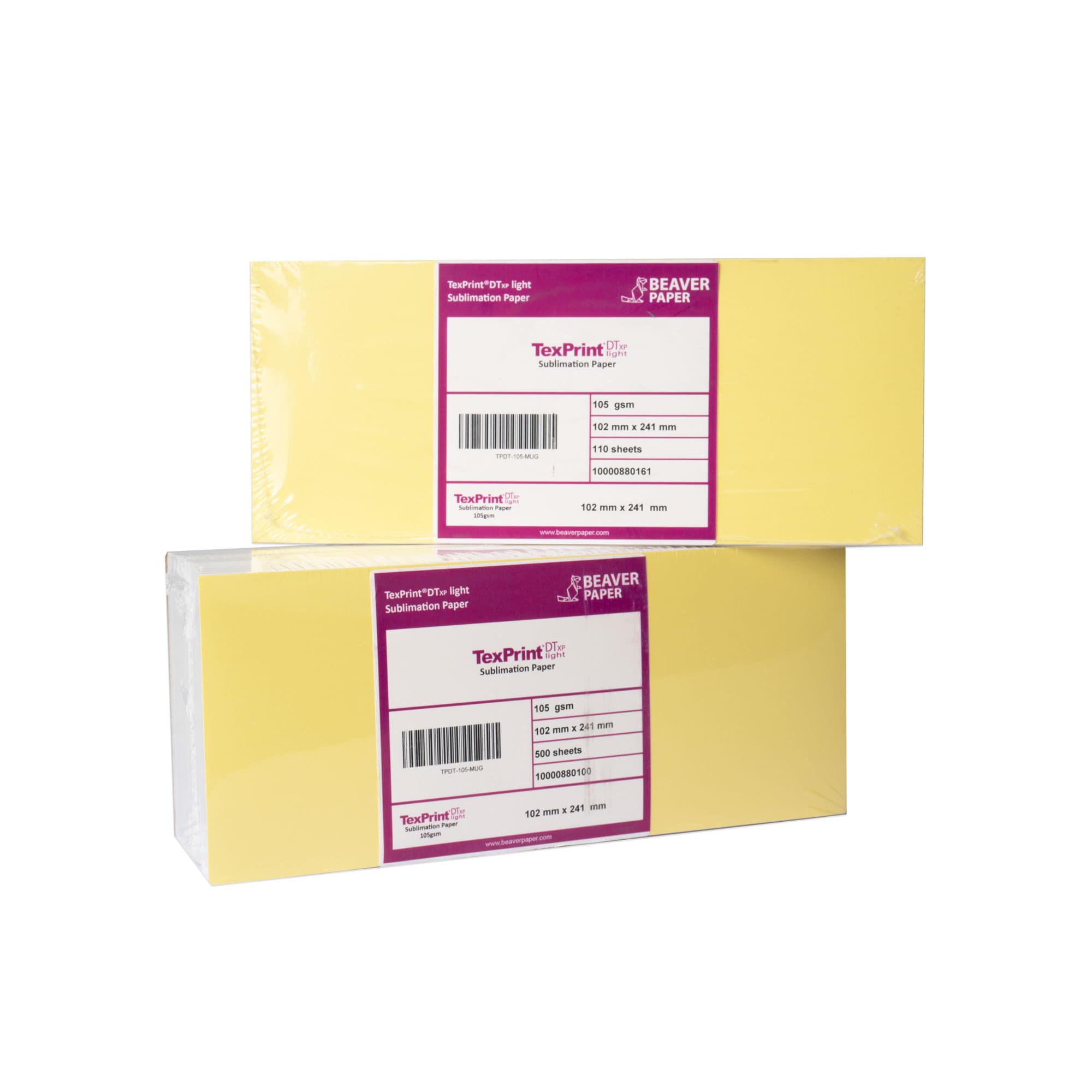 TexPrint® DT Light 105 g/m2, Papier sublimacyjny do kubków o wymiarach 102 x 241 mm