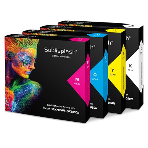 Sublisplash® do wkładów Ricoh GX5050N/7000N, 62/70 ml, różne kolory