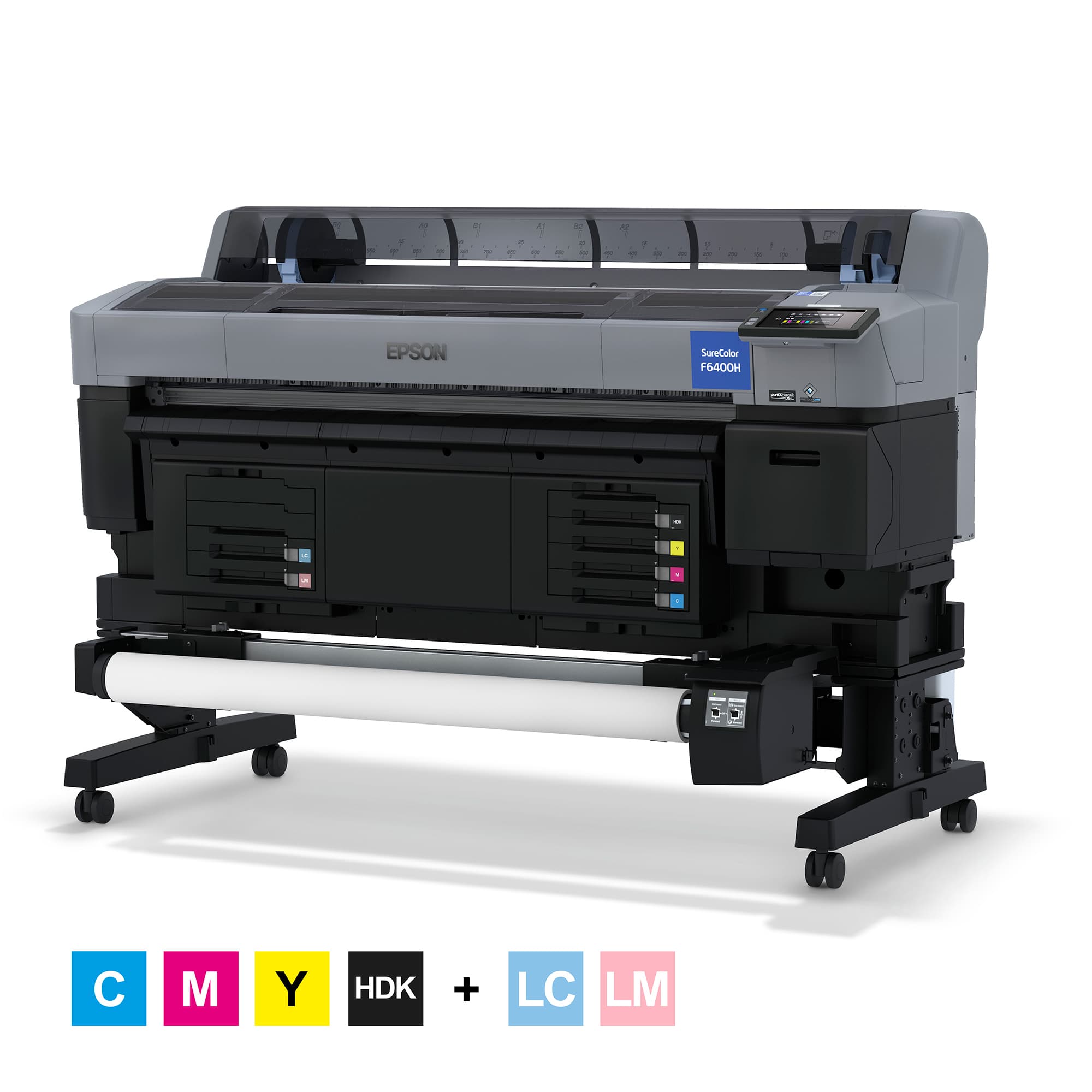 Epson SureColor SC-F6400H, jasny cyjan/jasna magenta, maksymalna szerokość zadruku do 1118 mm, łącznie z szpulą odbiorczą