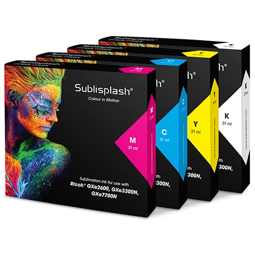 Sublisplash® do Ricoh GXe2600/3300N/7700N, wkłady 31 ml, różne kolory