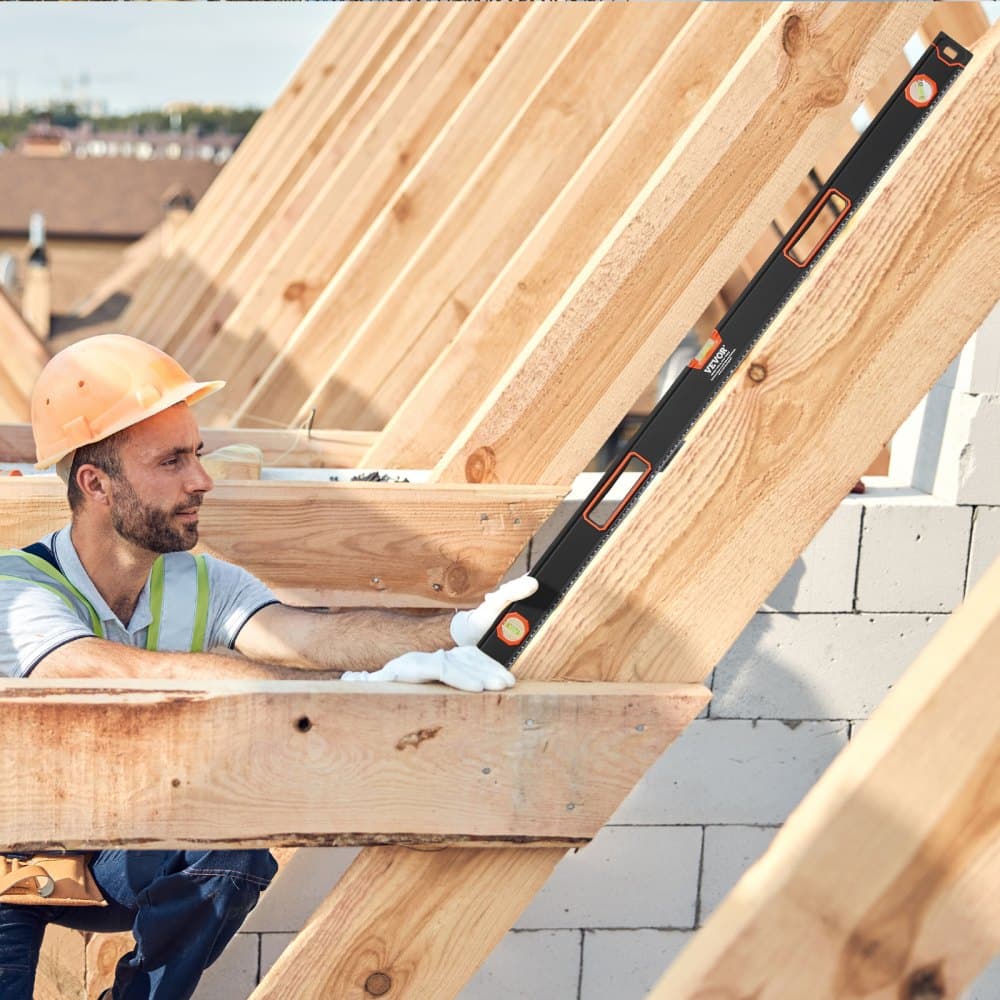 4-częściowy zestaw poziomic Torpedo, 48/24/16/10 cali, fluorescencyjne świecące fiolki z linijką do pomiaru poziomu cieczy (45/90/180 stopni), aluminiowe narzędzie do poziomowania magnetycznego, odporne na wstrząsy (tylko 10 cali ma magnes)