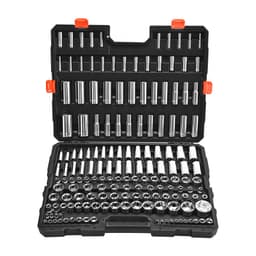 Zestaw nasadek, 163 elementy, 9,5, 6,4 i 12,7 mm, zestaw narzędzi nasadowych, SAE i metrycznych, głębokich i standardowych, zestaw narzędzi mechanicznych z walizką, chromowana stal stopowa CR-V, do napraw samochodowych - miniatura 4