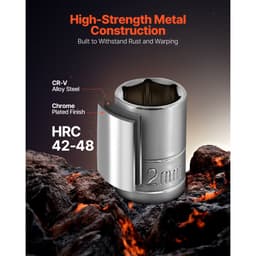 Zestaw nasadek, 163 elementy, 9,5, 6,4 i 12,7 mm, zestaw narzędzi nasadowych, SAE i metrycznych, głębokich i standardowych, zestaw narzędzi mechanicznych z walizką, chromowana stal stopowa CR-V, do napraw samochodowych - miniatura 6