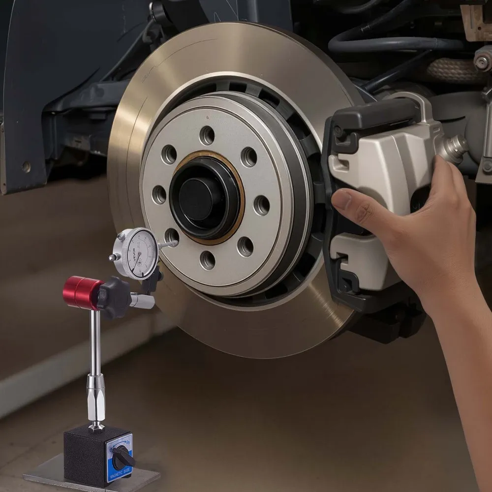 Czujnik pomiarowy z magnetyczną, elastyczną podstawą, dokładność 0,03 mm, zakres 0-25,4 mm, precyzyjne, regulowane długie ramię, profesjonalny do ustawiania maszyn, pomiar w wąskich obszarach, łatwy do odczytu