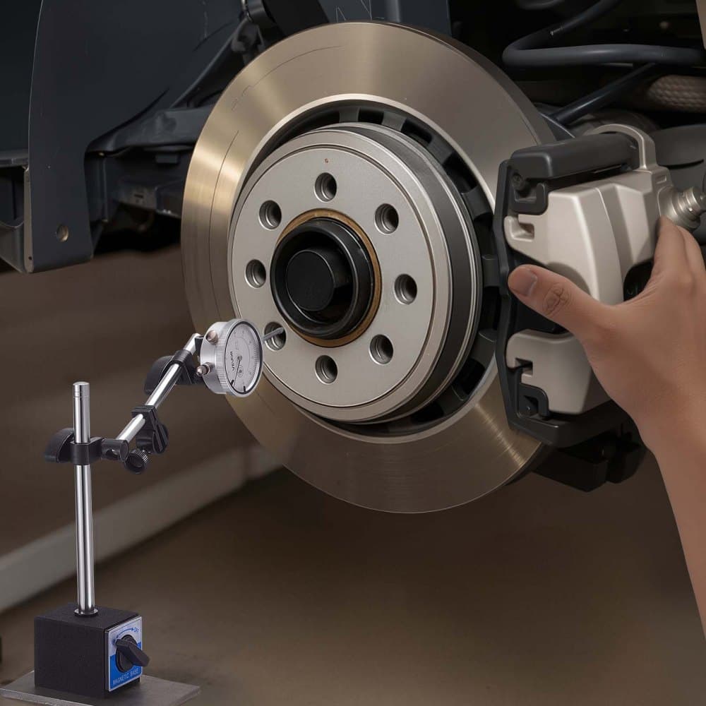 Czujnik pomiarowy z podwójnym stojakiem i etui do przechowywania, dokładność 0,03 mm, zakres 0–25,4 mm, precyzyjne regulowane długie ramię, niemagnetyczne pręty centrujące do ustawiania maszyny, pomiar w wąskich obszarach