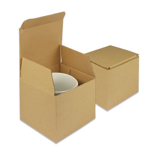 Pudełko prezentowe kartonowe na kubki, kolor brązowy, wymiary ok. 110 x 100 x 100 mm, 20 szt./opak.