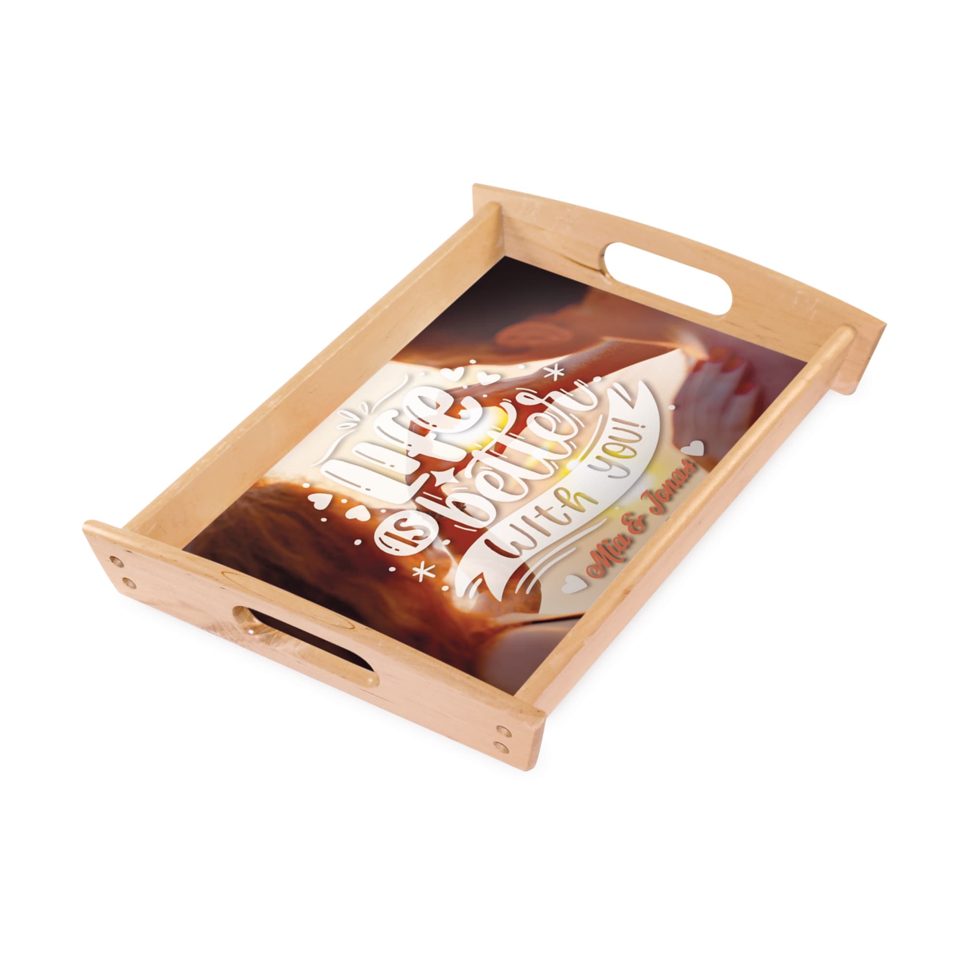 UNISUB Taca drewniana, wymiary 205 x 330 mm, kolor naturalny, 2 szt./karton