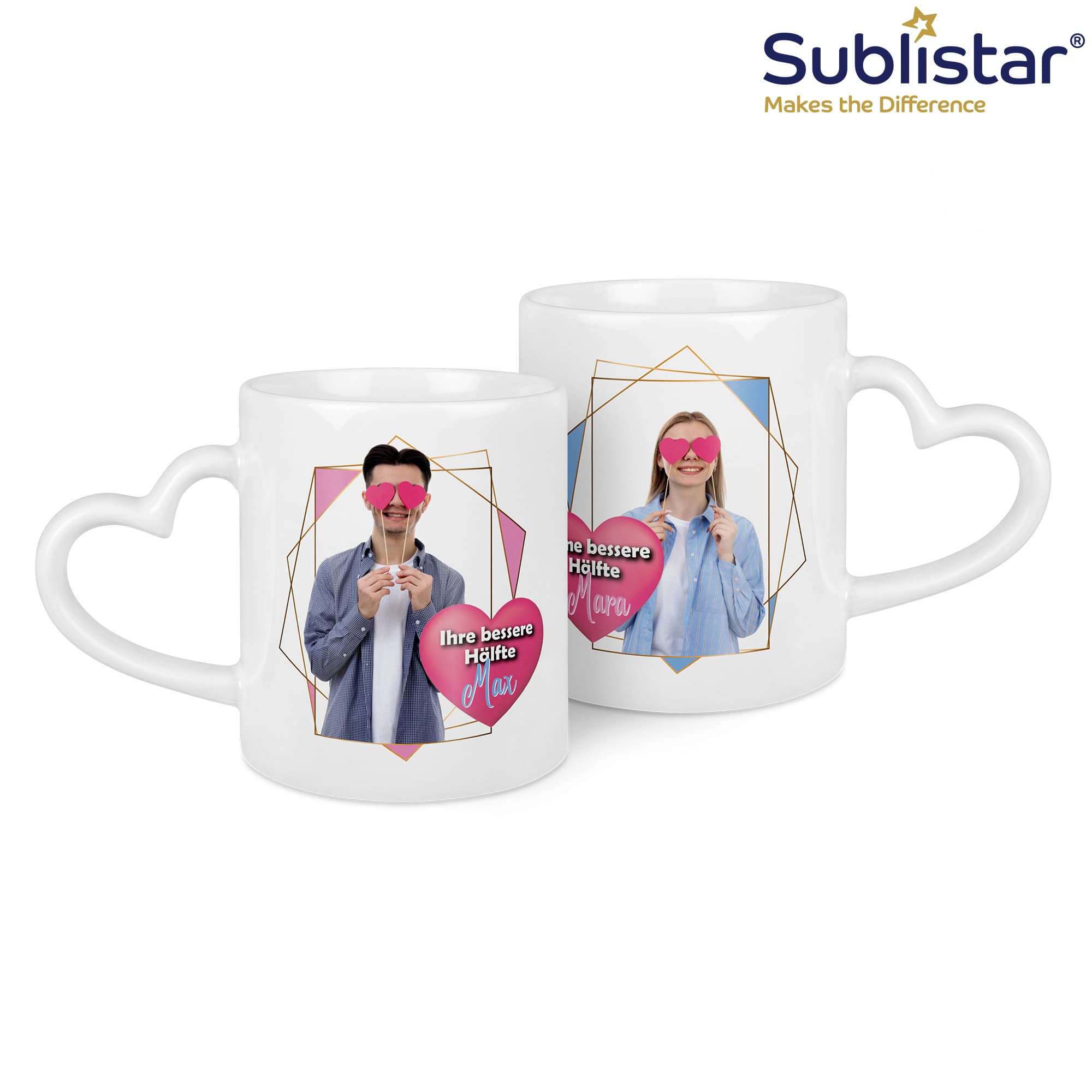 Kubek dla par DUO, powłoka Sublistar®, nadaje się do mycia w zmywarce, 18 zestawów/karton
