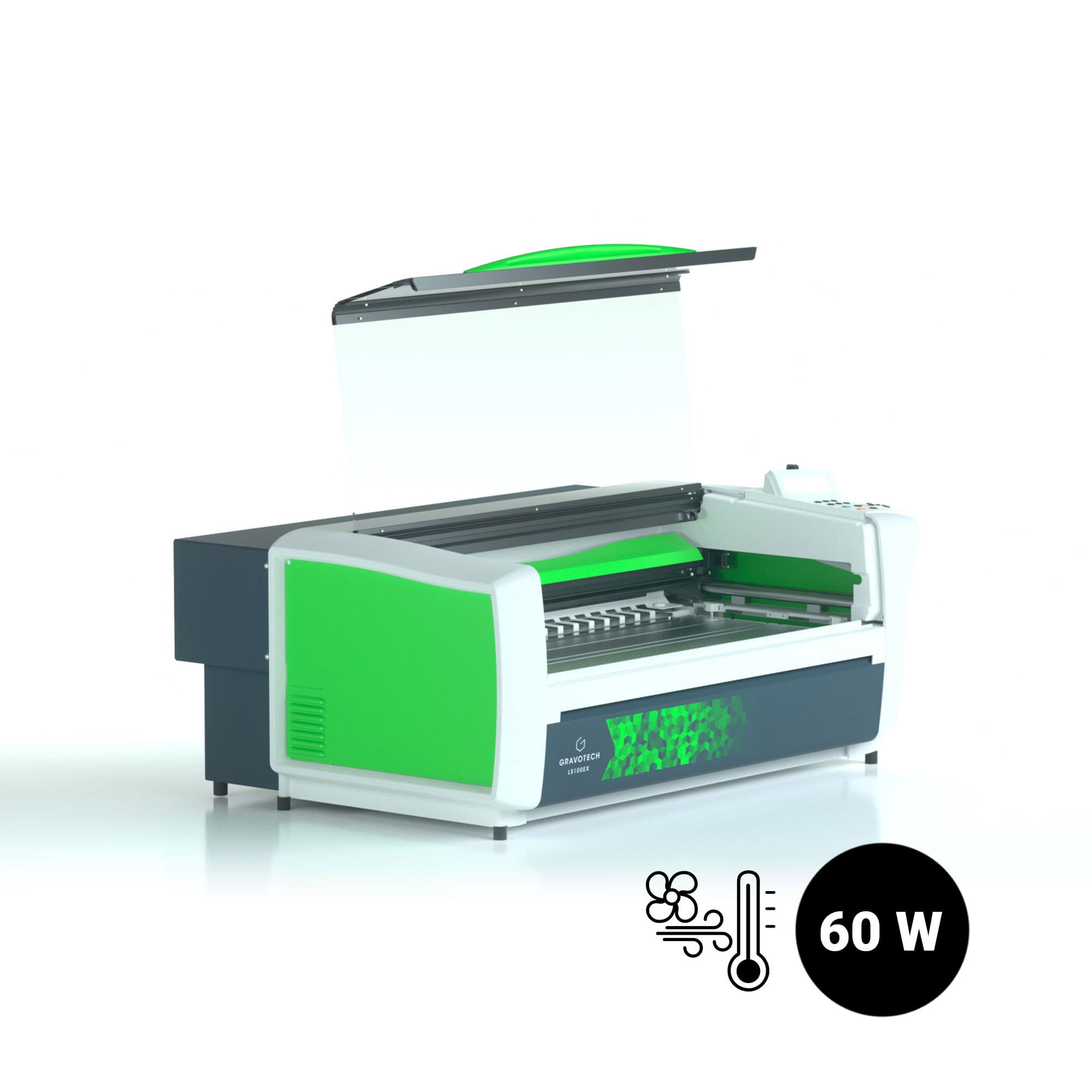 Grawerka laserowa CO2 Gravotech LS100EX, laser CO2 o mocy 60 W z chłodzeniem powietrznym