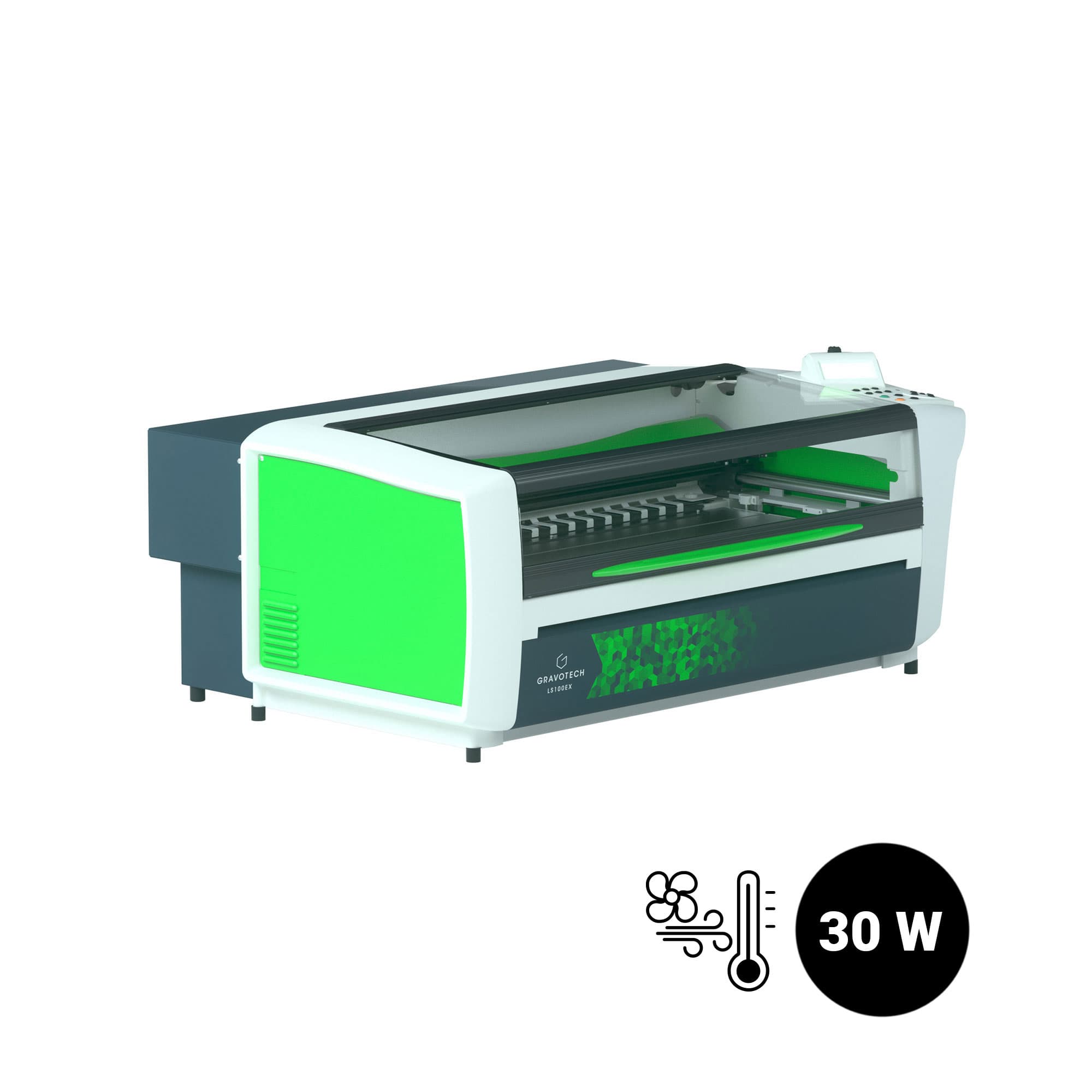 Grawerka laserowa CO2 Gravotech LS100EX, laser CO2 o mocy 30 W z chłodzeniem powietrznym