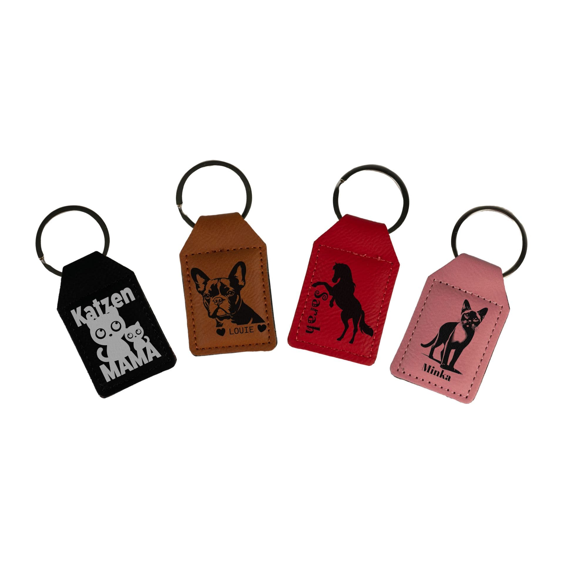 Brelok laserowy prostokątny ze skóry ekologicznej 39 x 62 mm, różne kolory