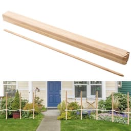 Drewniane paliki ogrodowe, 25 szt. 17,53×12,7×1219,2 mm, paliki geodezyjne, paliki do wbijania w ziemię z ostrym końcem, paliki do podtrzymywania roślin z drewna jodłowego, słupki do oznakowania granic podwórka i ogrodzenia przeciw mułowi - miniatura 2