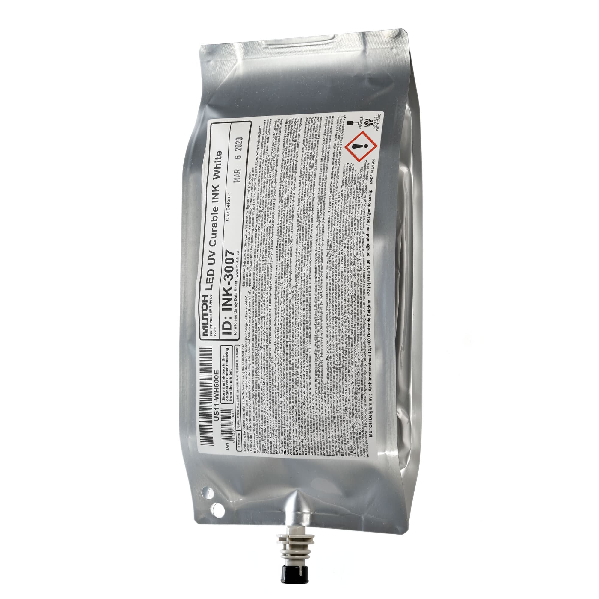 Atrament UV LED US11 Flex, biały, opakowanie 500 ml