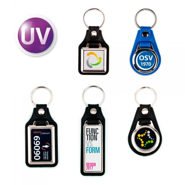Brelok UV Multiplexx, metal, skóra ekologiczna, różne wersje