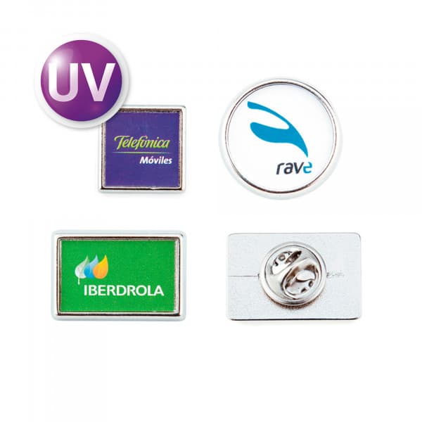 Pin UV Multiplexx, srebrny, różne wersje