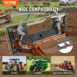 Płyta montażowa do ładowarek ślizgowych 3/8", płyta montażowa do ładowarek ślizgowych z odbiornikiem zaczepu 2,28", płyta szybkiego mocowania ładowarki, kompatybilna z ładowarkami ślizgowymi i traktorami Deere, Kubota, Bobcat, Mahindra - miniatura 6