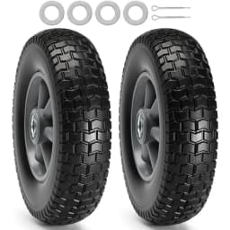 Solidne koła z oponą Run-Flat z poliuretanu, 25,4 cm, 2 sztuki, obciążenie dynamiczne 81,6 kg, obciążenie statyczne 99,8 kg, bezdętkowe opony i koła do wózków ręcznych, wózków narzędziowych, wózków platformowych, przyczep ogrodowych i różnych wózków - miniatura 2