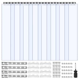 Zasłona drzwiowa z PVC, 121,9 cm x 243,8 cm, przezroczysta, plastikowa, do chłodziarki i zamrażarki - miniatura 2