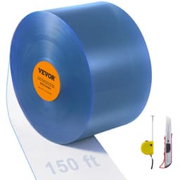 Przezroczysta zasłona w paski z tworzywa PVC, długość 45,7 m x szerokość 20 cm, plastikowa taśma drzwiowa w rolkach, paski zasłonowe do chłodni typu walk-in do supermarketów, garaży, magazynów, stodół i budynków dla zwierząt - miniatura 2