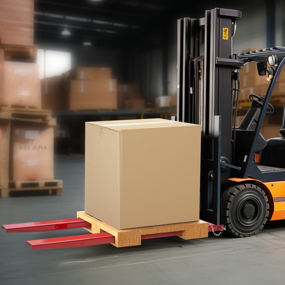 Przedłużki do wideł paletowych, długość 82", szerokość 4,5", wytrzymałe przedłużki do wideł ze stali węglowej do wózków widłowych, 1 para przedłużek do wózków widłowych ze sworzniami, osprzęt do wideł wózka widłowego, kolor czerwony