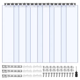 Zasłona drzwiowa z PVC, 96,5 cm x 213,4 cm, przezroczysta, plastikowa, do chłodziarki i zamrażarki - miniatura 2