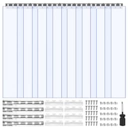 Zasłona drzwiowa z PVC, 121,9 cm x 213,4 cm, przezroczysta, plastikowa, do chłodziarki i zamrażarki - miniatura 2