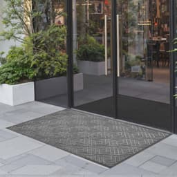 Mata pod drzwi wejściowe, 1562 x 914 mm, komercyjna mata podłogowa do użytku wewnątrz i na zewnątrz, nowoczesna, stylowa wykładzina z podkładem TPE, wytrzymała, zmywalna, przemysłowa wykładzina wejściowa do korytarza, balkonu, garażu, szara - miniatura 2