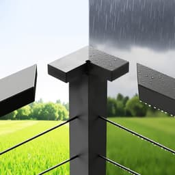 2 sztuki łączników narożnych do poręczy, akcesoria do balustrad schodowych, łączniki POM do poręczy prostokątnych, system szyn kablowych na tarasie, matowa czerń, HT-05 - miniatura 1