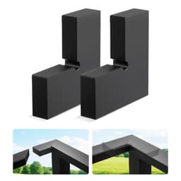 2 sztuki łączników narożnych do poręczy, akcesoria do balustrad schodowych, łączniki POM do poręczy prostokątnych, system szyn kablowych na tarasie, matowa czerń, HT-05 - miniatura 2