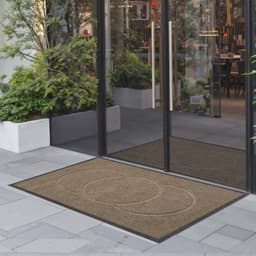 Mata pod drzwi wejściowe, 1194 x 813 mm, komercyjna mata podłogowa do użytku wewnątrz i na zewnątrz, nowoczesna, stylowa wykładzina z podkładem TPE, wytrzymała, zmywalna, przemysłowa wykładzina wejściowa do korytarza, balkonu, garażu, brązowa - miniatura 2