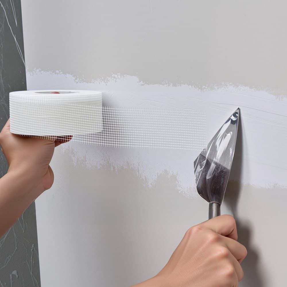 Taśma siatkowa do płyt gipsowo-kartonowych, 50 mm szer. x 45 m dł., samoprzylepna taśma z włókna szklanego do łączenia płyt gipsowo-kartonowych, 36 rolek, do łatwej naprawy pęknięć w suficie z płyt gipsowo-kartonowych, aby uzyskać gładką i równą powierzchnię ściany