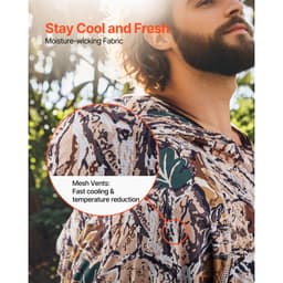 Bluza z kapturem w kamuflażu, rozmiar XL, męska, odprowadzająca wilgoć i oddychająca, szybkoschnąca, wędkarska koszula turystyczna z kapturem, długie rękawy, koszule myśliwskie na wiosnę i lato, do pracy na świeżym powietrzu - miniatura 8