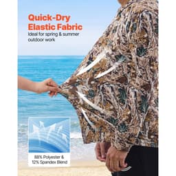 Bluza z kapturem w kamuflażu, rozmiar XXL, męska, odprowadzająca wilgoć i oddychająca, szybkoschnąca, wędkarska koszula turystyczna z kapturem, długie rękawy, koszule myśliwskie na wiosnę i lato, do pracy na świeżym powietrzu - miniatura 6