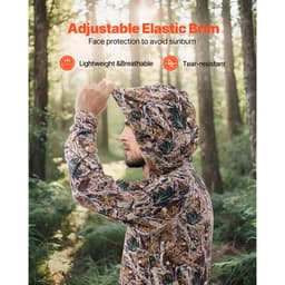 Bluza z kapturem w kamuflażu, rozmiar XXL, męska, odprowadzająca wilgoć i oddychająca, szybkoschnąca, wędkarska koszula turystyczna z kapturem, długie rękawy, koszule myśliwskie na wiosnę i lato, do pracy na świeżym powietrzu - miniatura 7