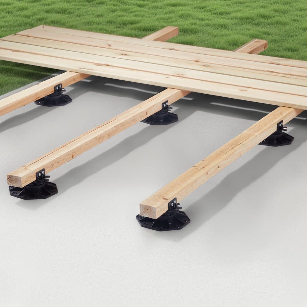 Bloki tarasowe 12 szt., udźwig 907,18 kg / 2000 funtów, plastikowa podstawa pod kostkę brukową, podnoszenie 1,18 - 2,36 cala / 30 - 60 mm, regulowana wysokość fundamentu szopy, drewno, beton, metal