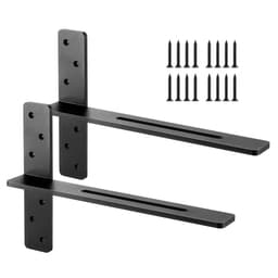 Wsporniki półek w kształcie litery T, 2 szt., udźwig 90 kg/200 funtów, 457,2 x 73,5 x 304,8 mm, solidne stalowe wsporniki do półek, wsporniki blatowe, pływające, ze śrubami - miniatura 2