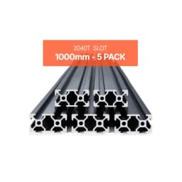 5 szt. profili aluminiowych z rowkiem T 2040 o średnicy 39,4 cala (1000 mm), anodowana szyna liniowa zgodna z normą europejską, wytłaczana szyna aluminiowa o wysokiej wytrzymałości do drukarek 3D, do samodzielnego montażu w maszynie CNC, grawerowanie laserowe, kolor czarny - miniatura 2