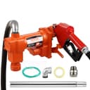 Pompa do transferu paliwa, 12 V DC, 20 GPM, 1/4 KM, pompa do ekstrakcji benzyny z automatyczną dyszą, wężem wylotowym i rurą ssącą do benzyny, oleju napędowego, nafty, mieszanek etanolu i metanolu oraz biodiesla