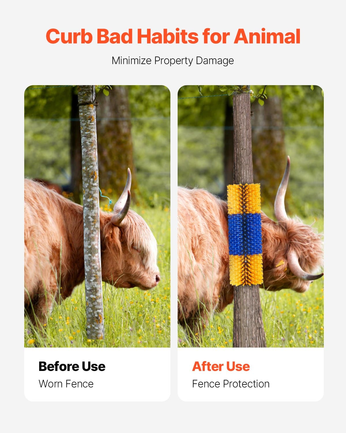 Drapak dla bydła, 2 szt., szczotka dla koni z 4 śrubami, 17,1 x 7,5 cala, drapak dla krów, do łagodzenia swędzenia pleców i utrzymania czystości, pielęgnacji i drapania dla koni, świń i bydła