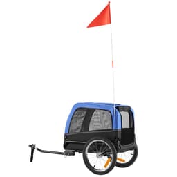 Przyczepka rowerowa dla psa, udźwig do 30 kg, transporter rowerowy dla małych i średnich psów, łatwa w składaniu rama z szybkozłączką, uniwersalne sprzęgło rowerowe, odblask, flaga, wewnętrzna smycz - miniatura 14