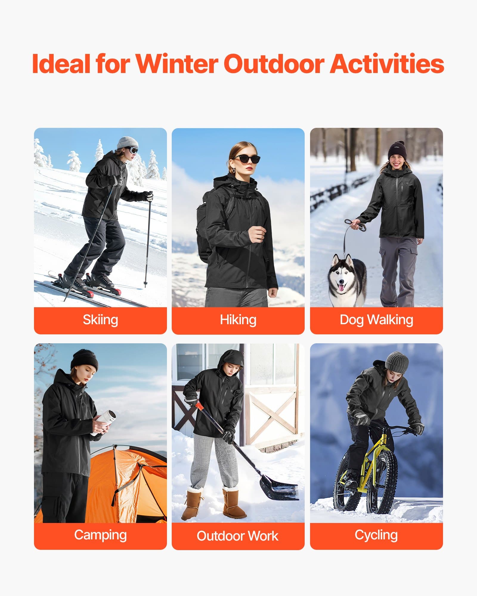 Kurtka grzewcza dla mężczyzn z baterią 7,4 V, miękka powłoka grzewcza, wiatroszczelna, wodoodporna, lekka odzież wierzchnia z 5 strefami grzewczymi i 3 ustawieniami temperatury, nadaje się do prania w pralce