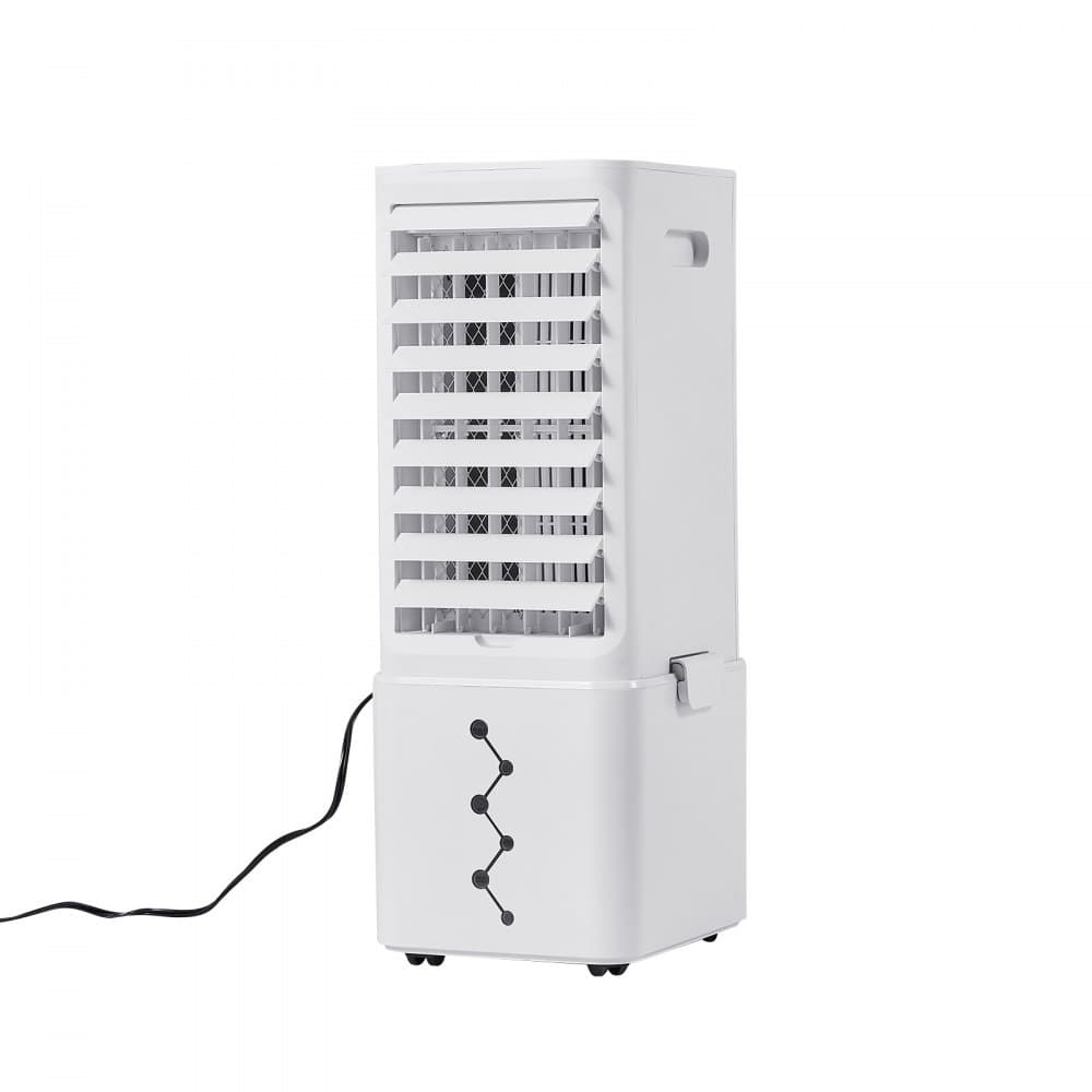 Przenośna klimatyzacja, 9 l, 550 CFM, klimatyzator bagienny z 12-godzinnym timerem i pilotem, 3-biegowa chłodnica parowa z 2 pojemnikami na lód, cicha i przenośna, idealna do użytku na zewnątrz i wewnątrz