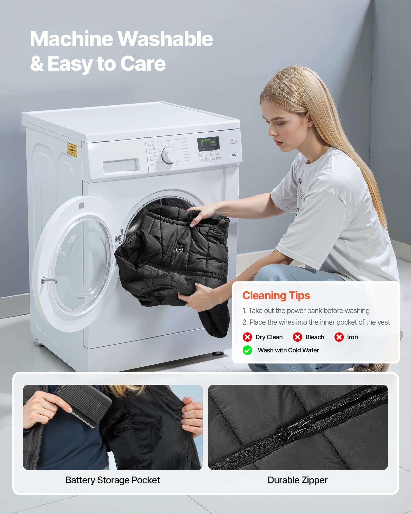 Podgrzewana kamizelka, damska elektryczna kamizelka grzewcza z akumulatorem 16000 mAh, 8 stref grzewczych, lekka, ładowalna kamizelka zimowa z 3 poziomami, do wędrówek na świeżym powietrzu, na kemping, wędkarstwo, narciarstwo, rozmiar S