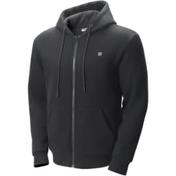 Podgrzewana bluza z kapturem, unisex, podgrzewana bluza z akumulatorem 7,4 V, zapinana na zamek kurtka elektryczna z 5 strefami grzewczymi dla mężczyzn i kobiet, lekka, ciepła, podgrzewana bluza outdoorowa na kemping, rozmiar L, czarna - miniatura 20