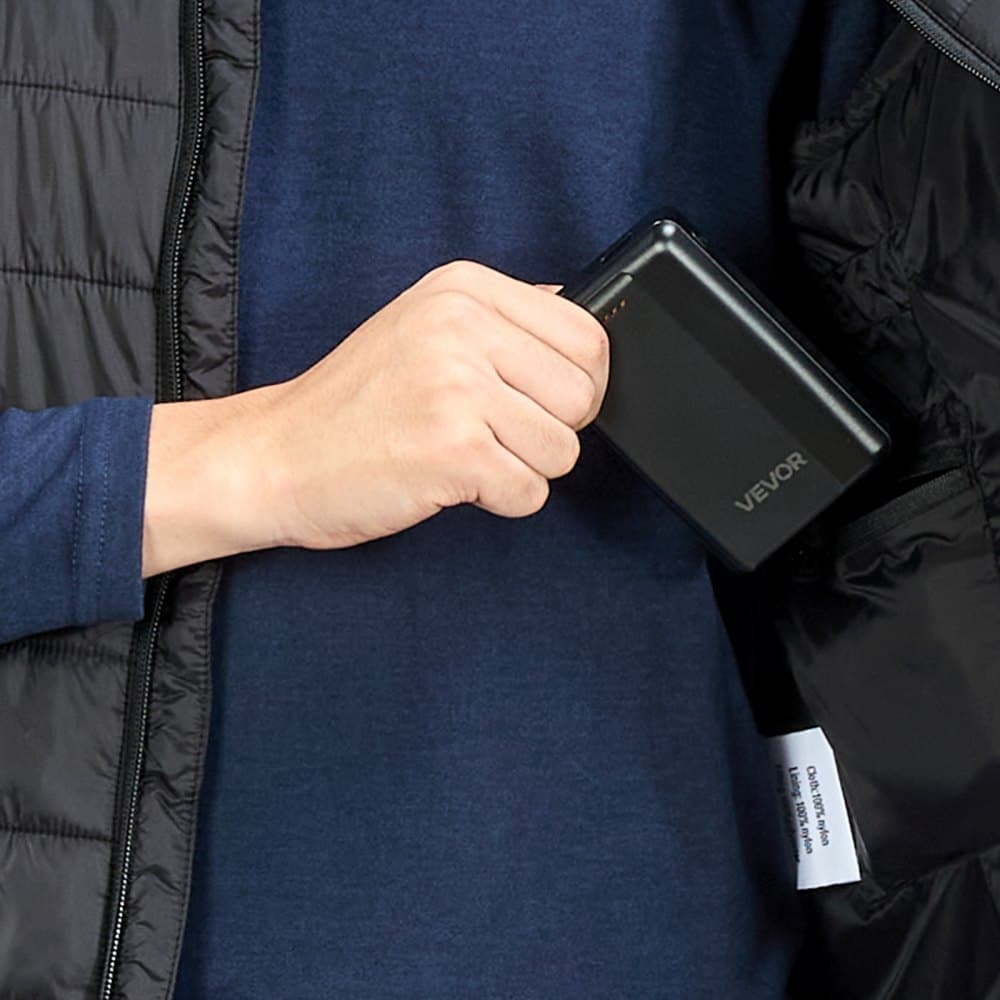 Kamizelka grzewcza, męska elektryczna kamizelka grzewcza z akumulatorem 16000 mAh, 8 stref grzewczych, lekka, ładowalna kamizelka zimowa z 3 poziomami, do wędrówek na świeżym powietrzu, na kemping, wędkarstwo, narciarstwo, rozmiar XL