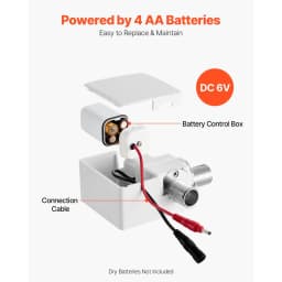Bezdotykowa bateria umywalkowa do łazienki, automatyczna bateria toaletowa z czujnikiem ruchu i pokrywką otworu, zasilana bateryjnie, regulowana temperatura do rur 9,5 mm, komercyjna toaleta, matowa czerń - miniatura 11