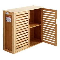Szafka ścienna do łazienki, 2 drzwi i regulowana półka z 3 poziomami wysokości, szafka na leki nad toaletą, wisząca, organizer z półkami do pralni, kuchni i łazienki - miniatura 4