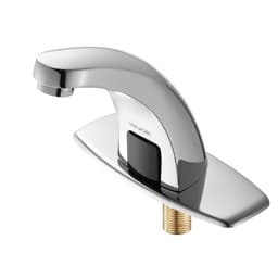Bezdotykowa bateria umywalkowa do łazienki, automatyczna bateria toaletowa z czujnikiem ruchu i pokrywką otworu, zasilana bateryjnie, ciepła/zimna woda do rury 9,5 mm, komercyjna toaleta, chromowana srebrna - miniatura 20