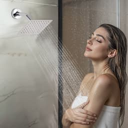 Zestaw baterii natryskowej, system natrysku deszczowego termostatyczny 305 mm, montaż sufitowy z głowicą ścienną 152 mm i ręczną słuchawką prysznicową 2 w 1, 3-funkcyjna podwójna głowica deszczowa, zawór mosiężny i zestaw wykończeniowy, chrom - miniatura 13